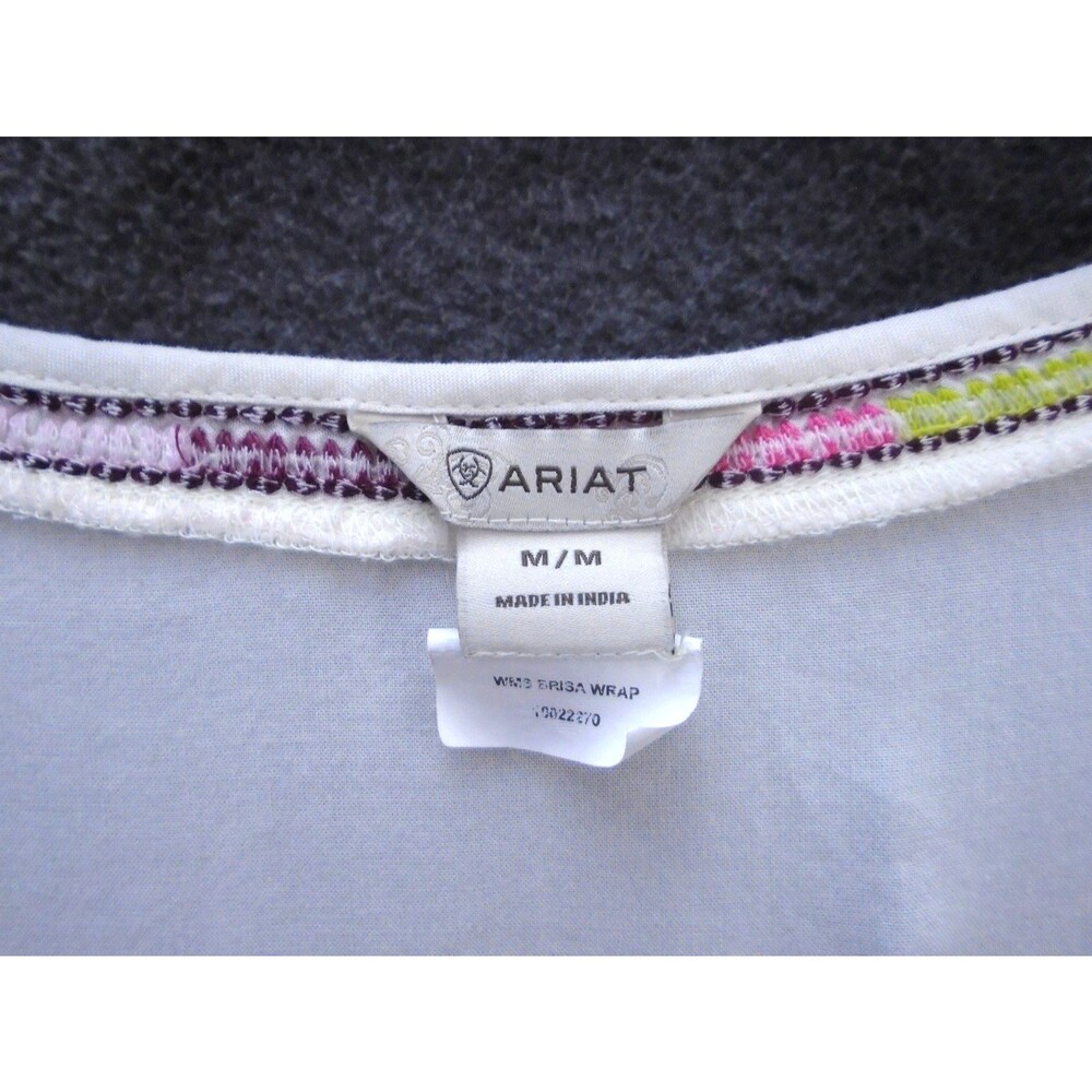 Ariat Womens Medium Boho Tasseled Cardigan Duster Embroidered Ivory 100% Rayon - Picture 3 of 11